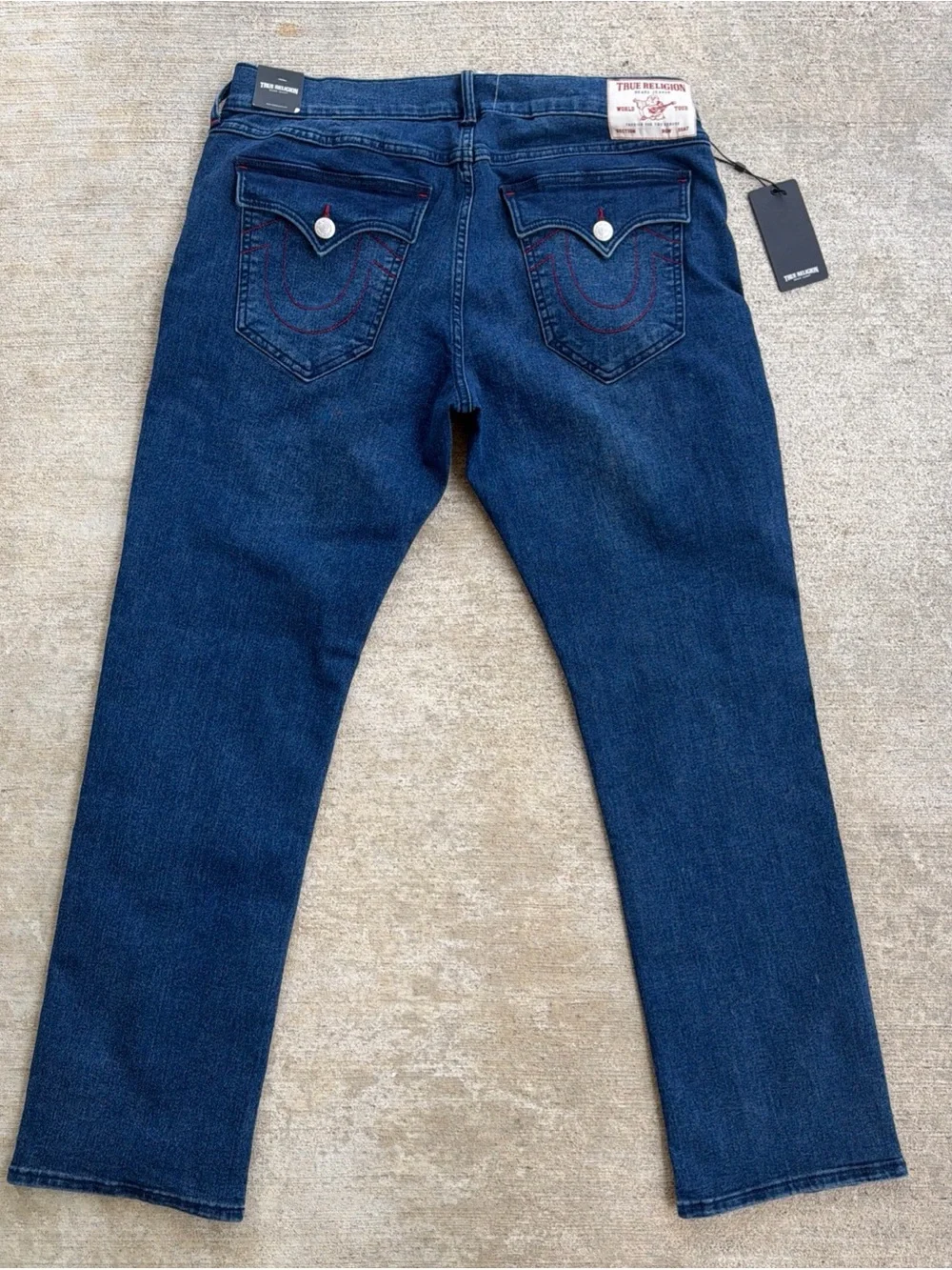 $164 True Religion Men’s Ricky SN Flap Straight Denim Jeans Size 36 X 32 NWT